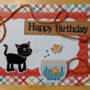 Happy Birthday_black cat/fish