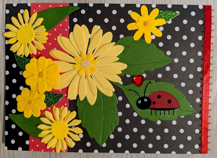 Ladybug with flowers