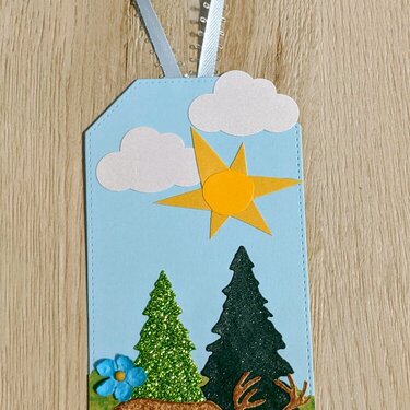 Large deer gift tag