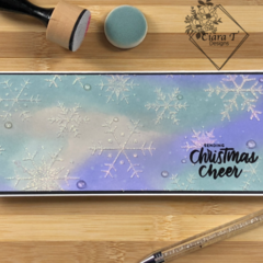 Distress Oxide Ink Blended Snowflake Slimline Card