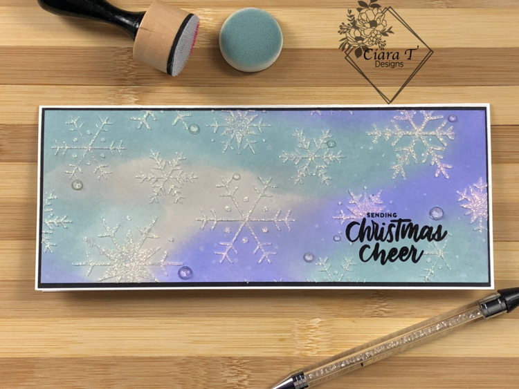 Distress Oxide Ink Blended Snowflake Slimline Card