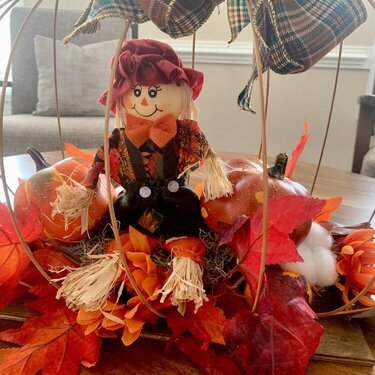 Fall table decorations with dollar tree pumpkin frame 