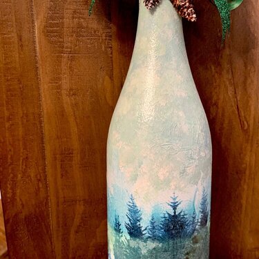 Bottle with Christmas trees