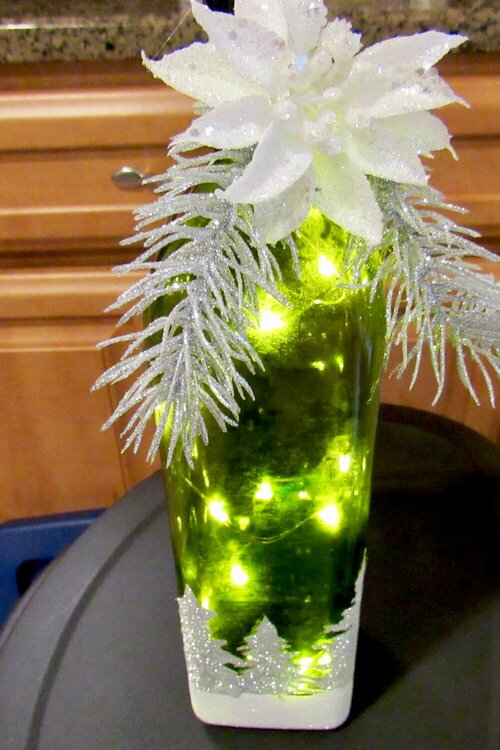Christmas bottle with light