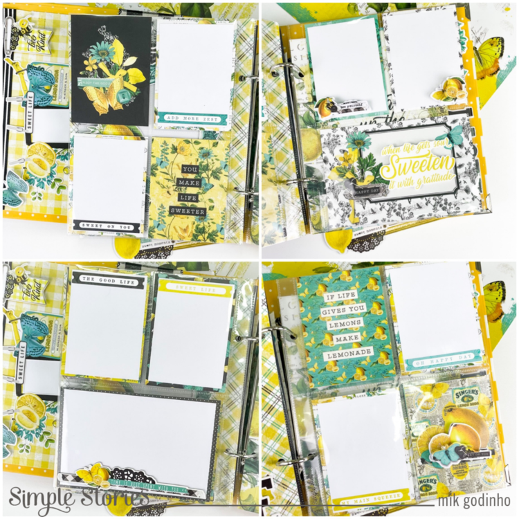 Snap Binder with SV Lemon Twist Collection - Simple Stories