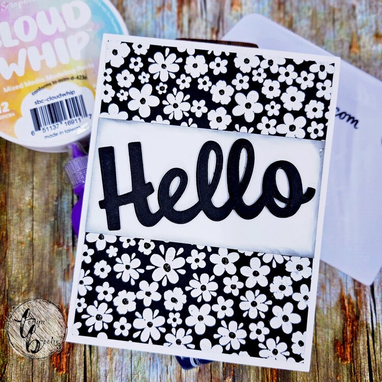 Black and White Floral card