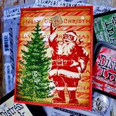 Retro Jolly Holiday Christmas card