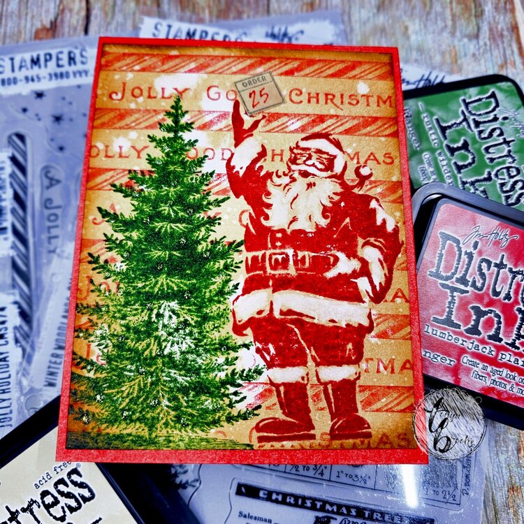 Retro Jolly Holiday Christmas card