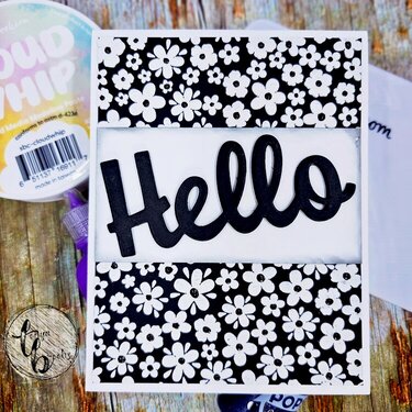 Black and White Floral card