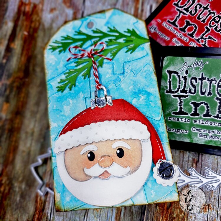 Festive Santa ornament tag