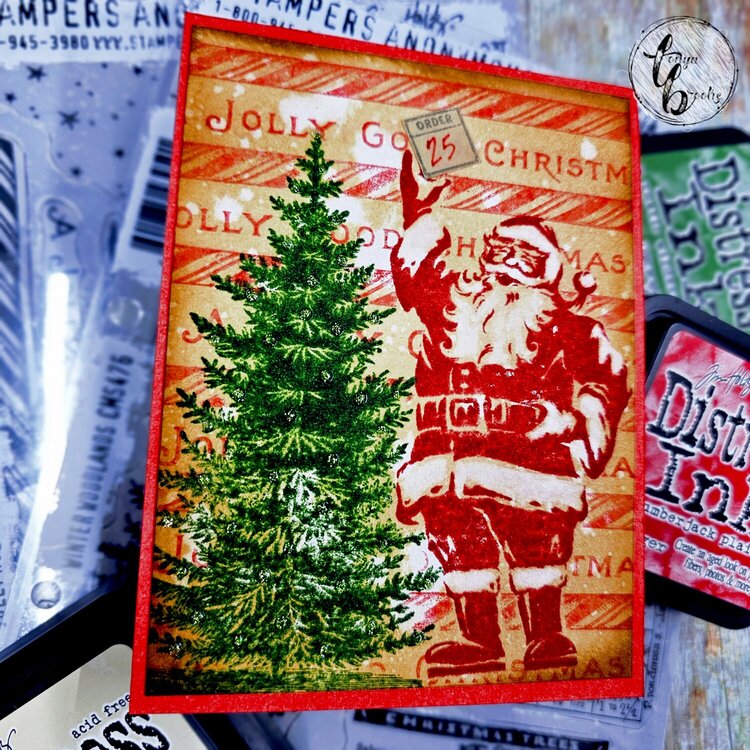 Retro Jolly Holiday Christmas card