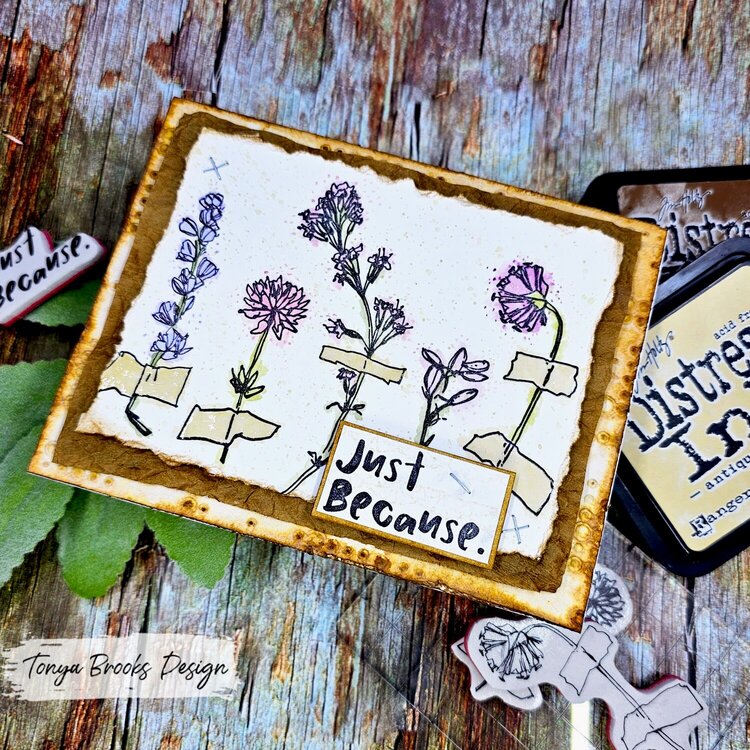 Grungy Floral card