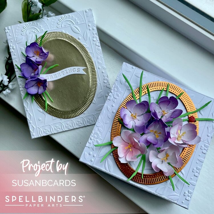 Spellbinders Crocus and Ladybugs from the Snow Garden Collection