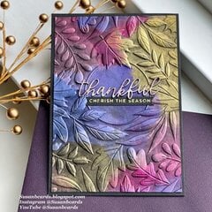 Spellbinders Autumn Serenade Embossing Folder and Simon Hurley Pastes