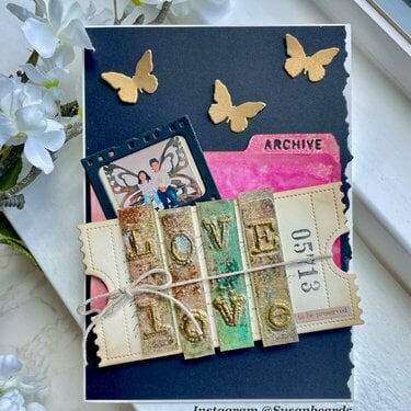 Tim Holtz Sizzix A5 Typewriter Embossing Folder Card