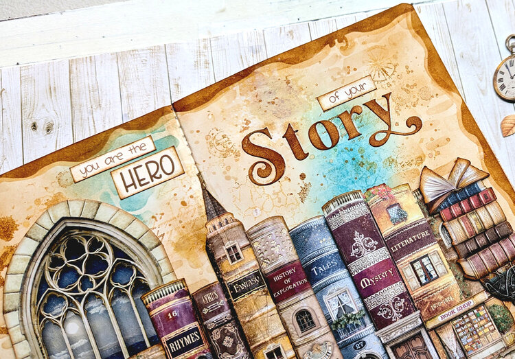 Vintage Library Art Journal | 2 Page Layout