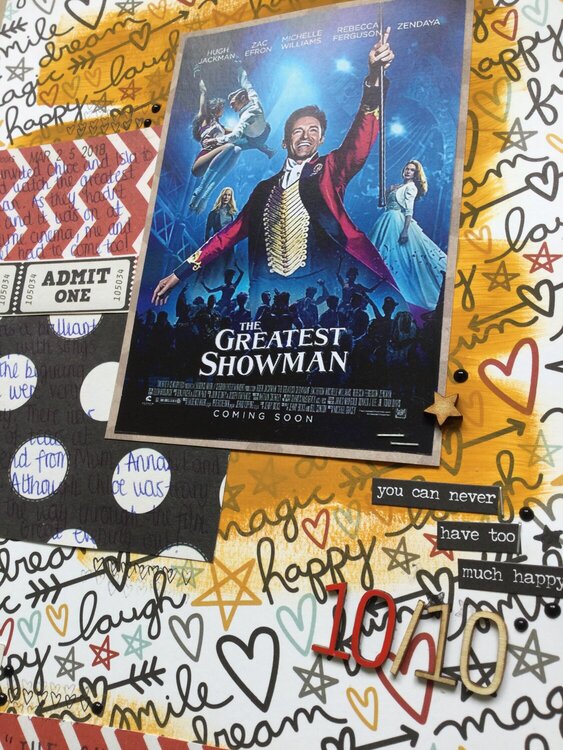 Greatest showman film layout close up