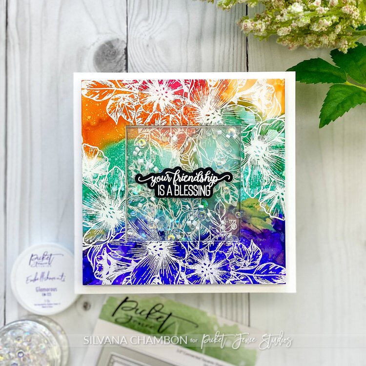 Square Shaker Crad with Picket Fence Studios