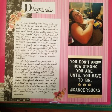 Cancer album page 4 "Diagnosis" (left)