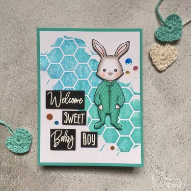 Baby Boy Card, Heaven Sent by HoneyBee Stamps