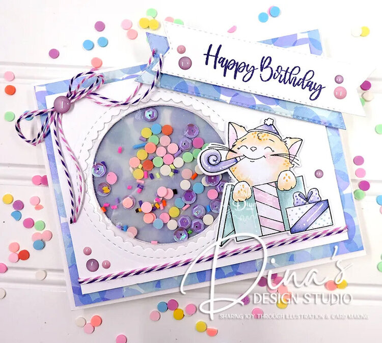 Happy Birthday Kitty Shaker Card