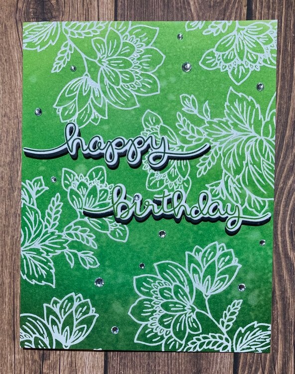 Floral Embossing birthday card