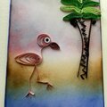 Flamingo quilled card