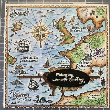 Hero Arts Antique map with watercolor and metallic watercolor