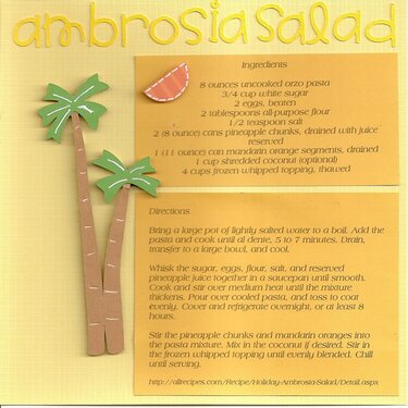 Ambrosia Salad Recipe Card