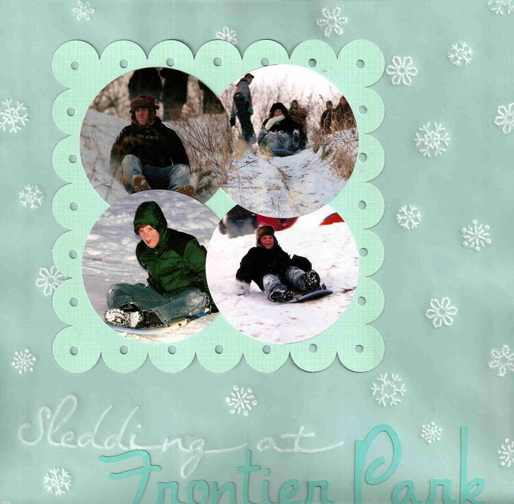 Sledding at Frontier Park