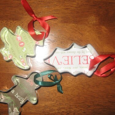 Cookie cutter Christmas ornaments
