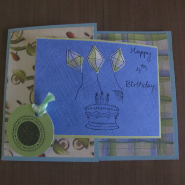 Happy 4 th Birthday (Joy fold card)