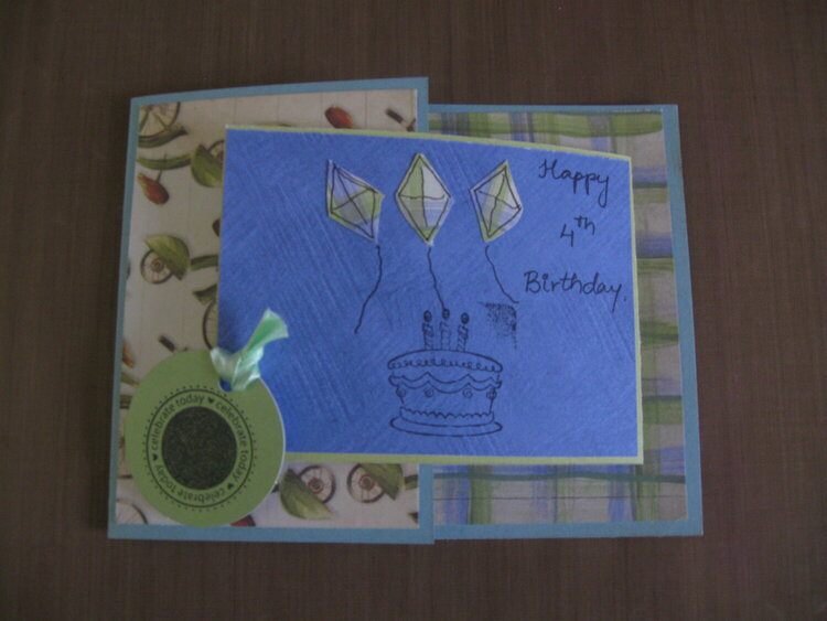 Happy 4 th Birthday (Joy fold card)
