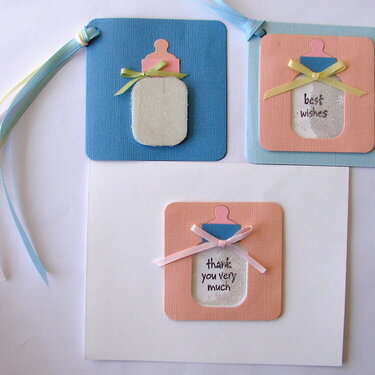 baby bottle gift cards/thank you card
