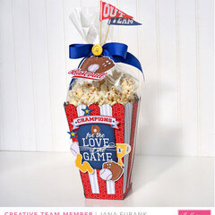 Large Baseball Popcorn Treat Box