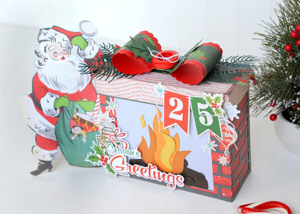 Santa Fireplace Gift Box