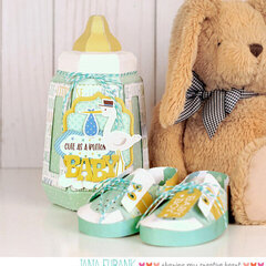3D Baby Bottle Box and Baby Shoes