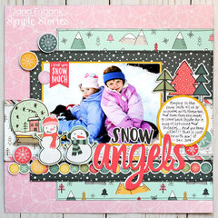 Simple Stories Freezin' Season - Snow Angels Layout