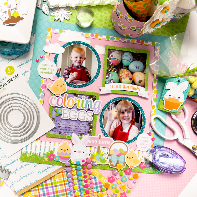 Coloring Eggs Easter Layout