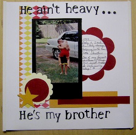 He ain&#039;t heavy..he&#039;s my brother. Lo for sketch in week 3 also for Cricut Challenge.