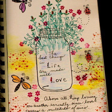 Page from scripture art journal