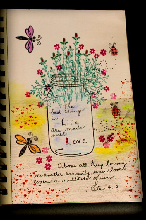 Page from scripture art journal