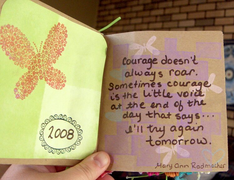 page of paperbag scrapbook