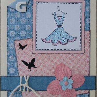 Blue/pink dress card