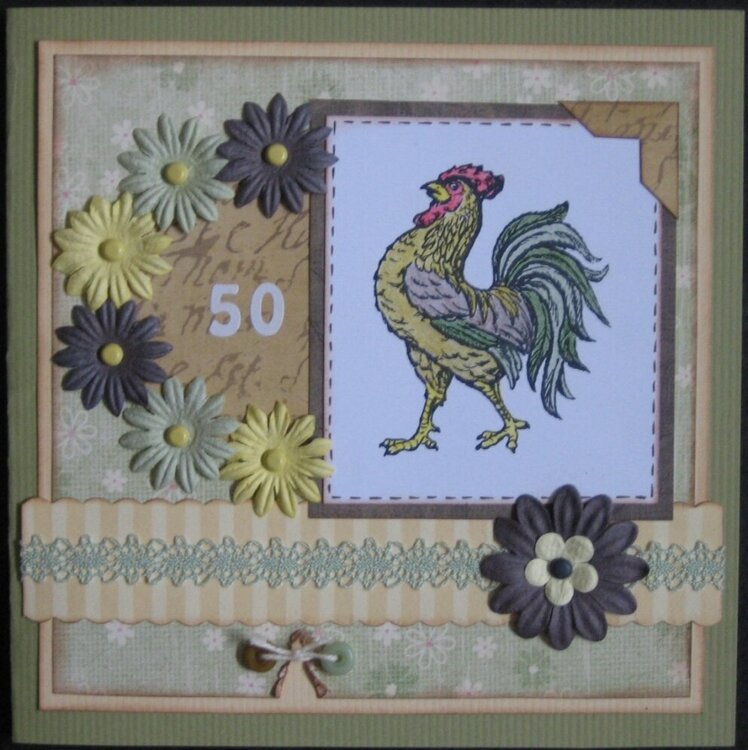 A rooster card