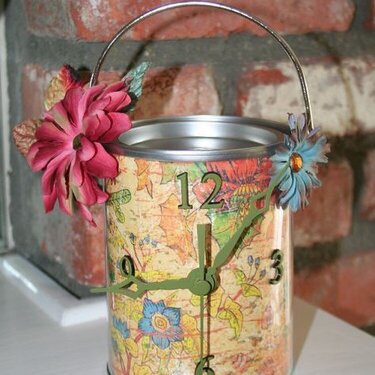 Altered Prima Paint Can Clock- Honorable Mention!