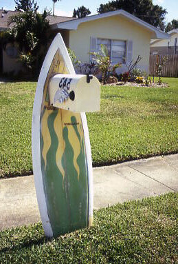 surfboard mailbox