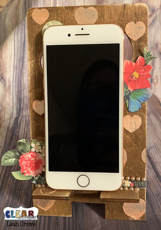 Clear Scraps Wooden Phone Stand