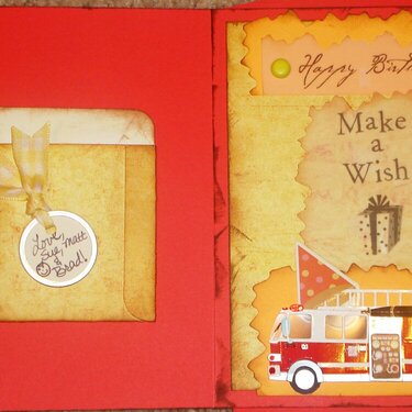 Fireman Birthday Card Inside