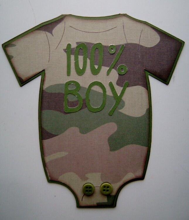 Camoflauge Onsie Shape card